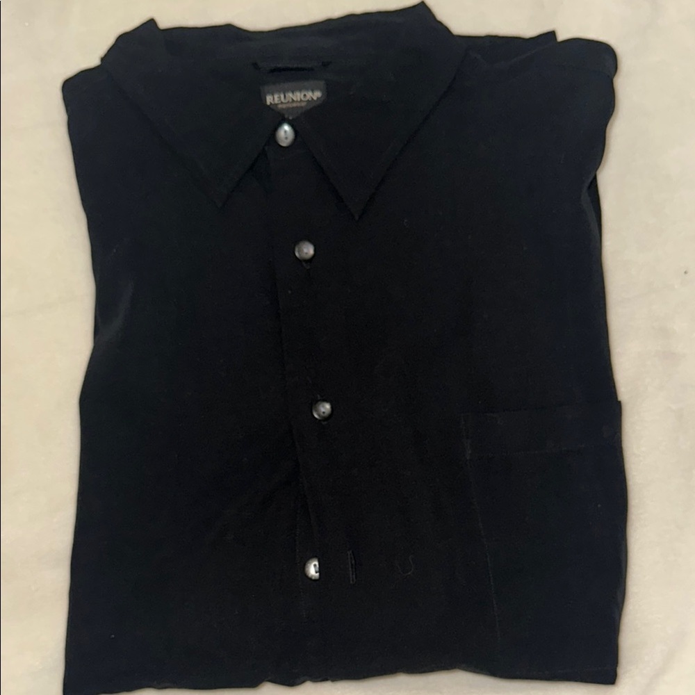 Reunion Black Long Sleeve Button-Up Shirt size XXL